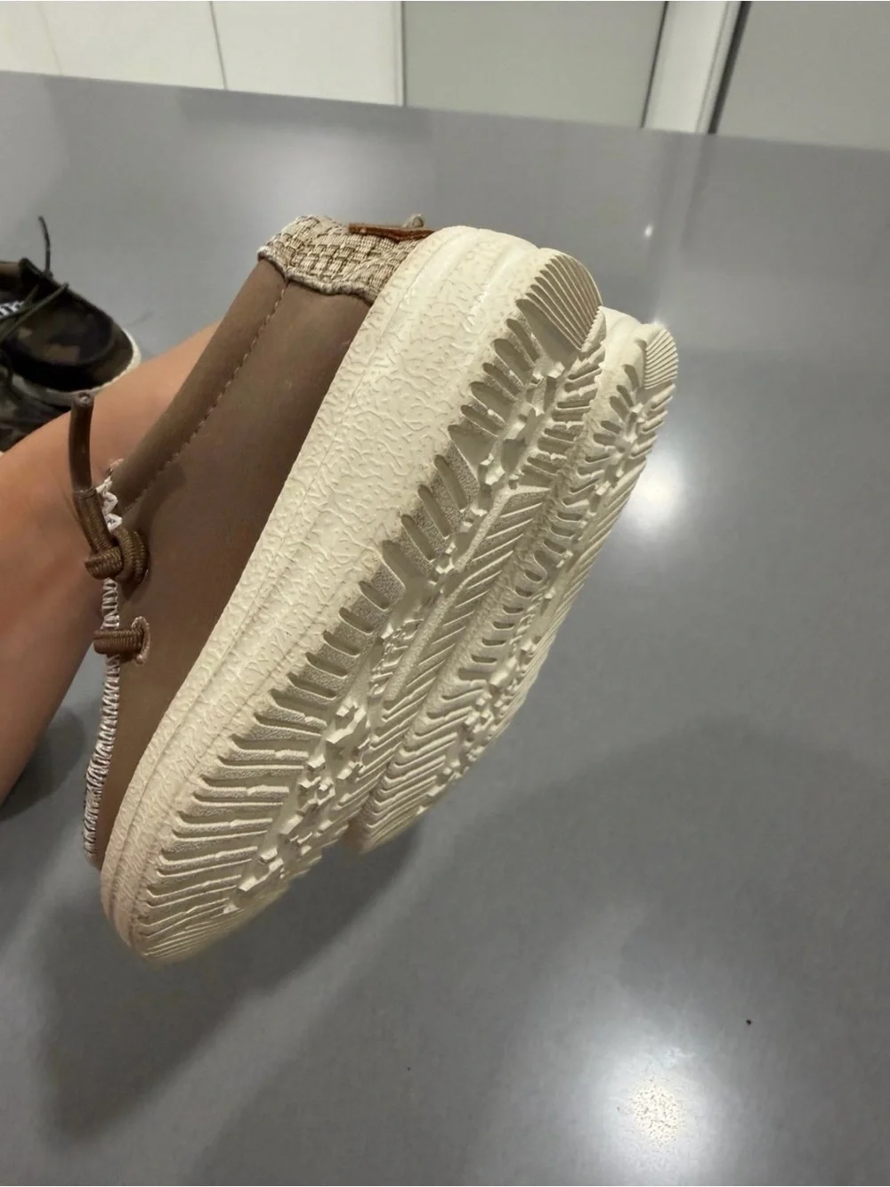 Hey Dude Brown Kids Moccasin Slip-Ons with Orange Lining